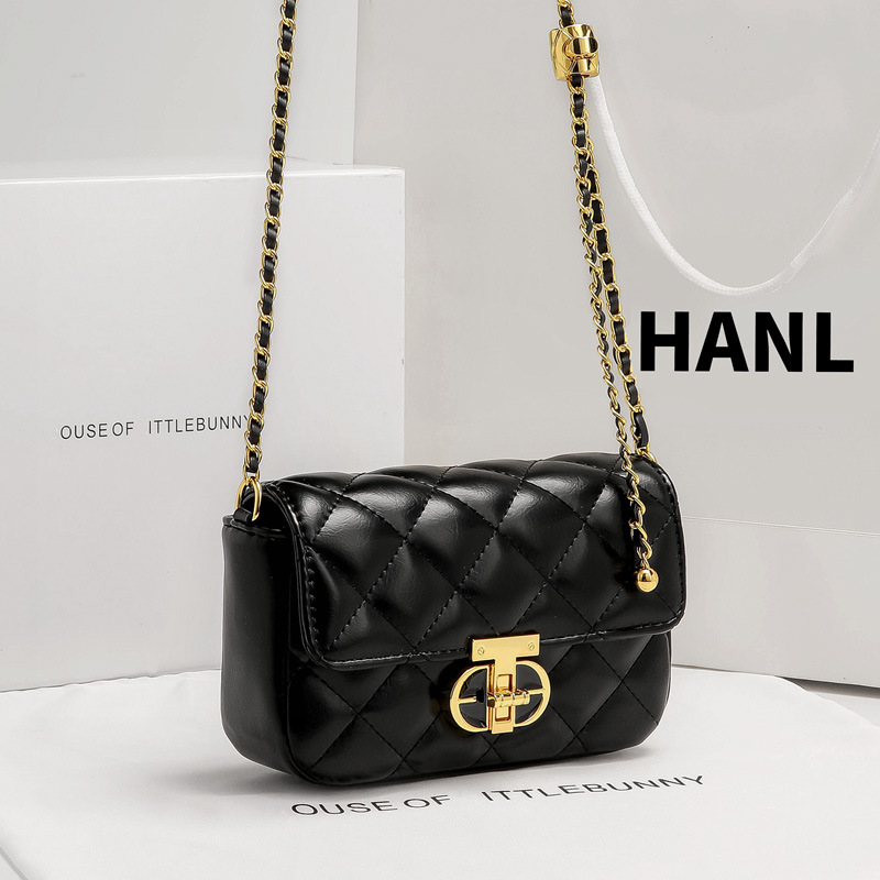 25 New Summer Style Cowhide Double E Lock Accessible Luxury One-Shoulder Quilted Chain Niche Versatile High-Quality Crossbody Bag Work Clothing