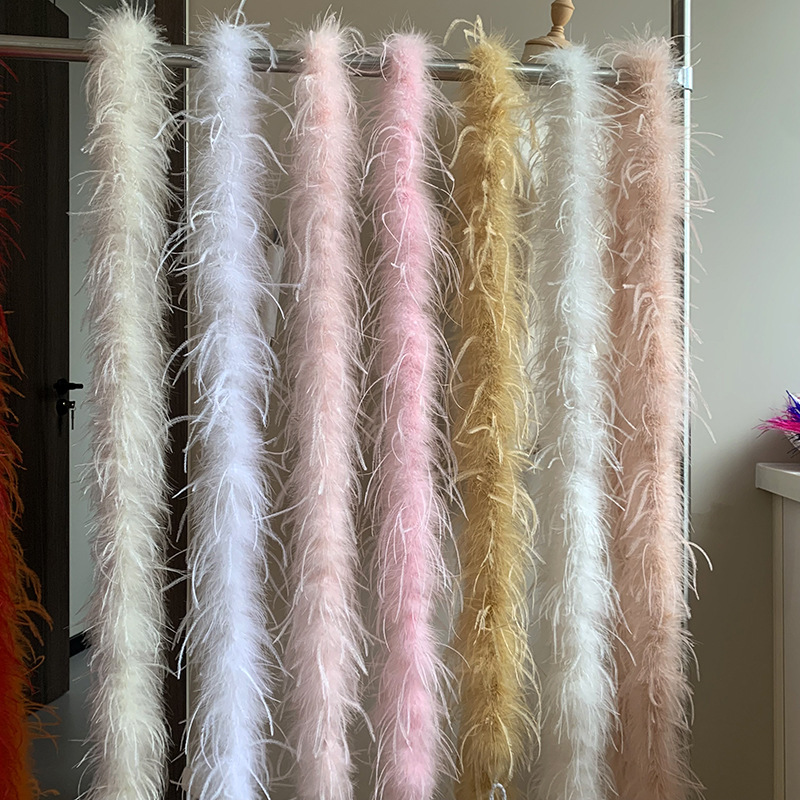 Ostrich feather strips, ostrich feather strips, wholesale feather decorations, DIY handmade materials, clothing accessories, feather strips