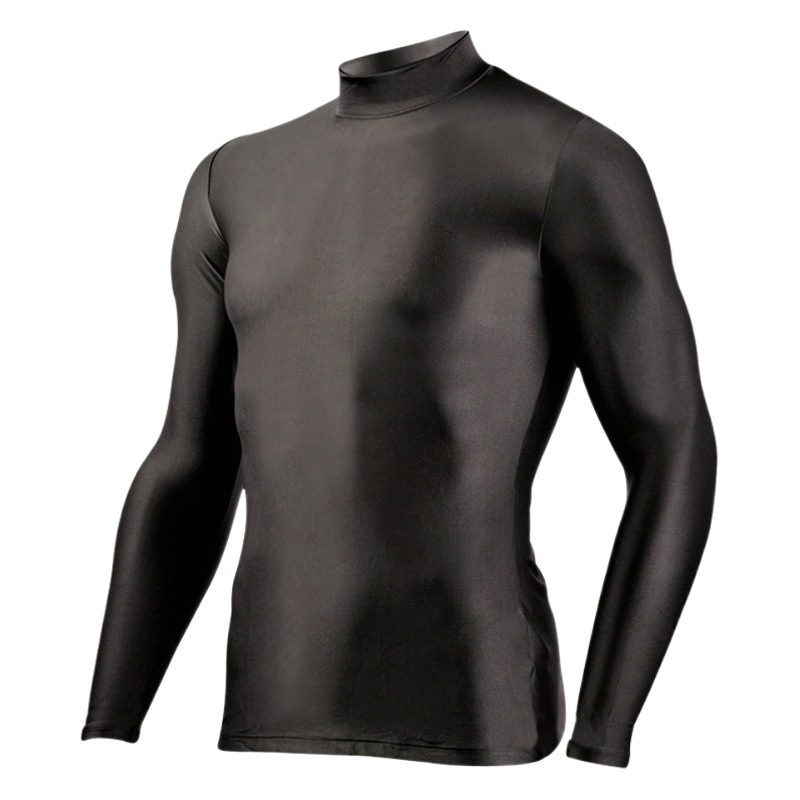 Summer Golf Clothing Men's Ice Silk Base Shirt Long-sleeved Base Shirt Mid-high Collar Sunscreen High Stretch Jersey