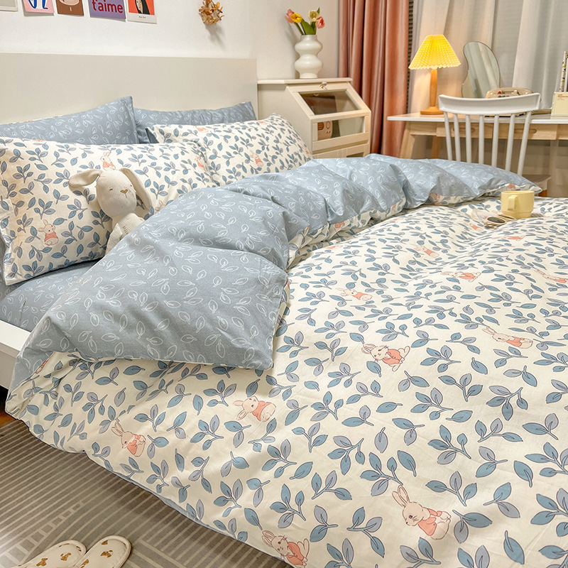 Picture of Nantong bed four-piece cotton sheet Nordic style 100 cotton four-piece set three-piece set Wholesale