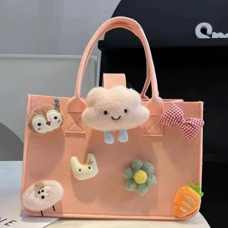 Picture of Handbag Tote Bag Mid-Autumn Festival Cartoon Felt Bag Souvenir Small Bag Baby Full Moon Banquet Bag Mid-Autumn Festival Souvenir
