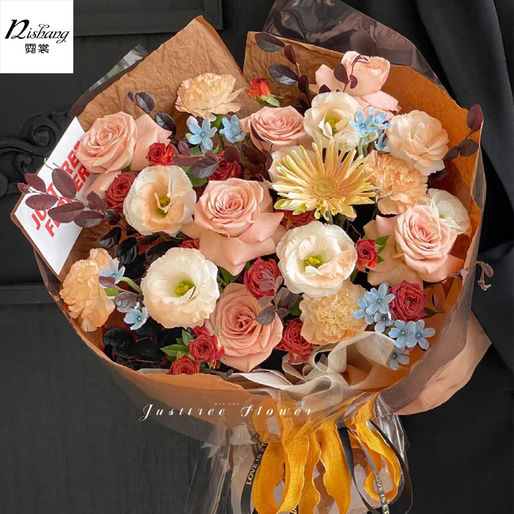 Handmade Xuenai Handmade Paper Puff Hand-Kneaded Paper Waterproof Floriculture Wrap Flower Crepe Paper Flower bouquet Wrapping Gift Paper