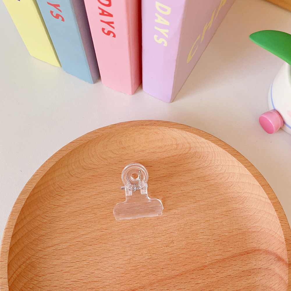 Picture of High-looking transparent jelly folder student test paper clip acrylic clear long tail clip ice transparent storage clip wholesale