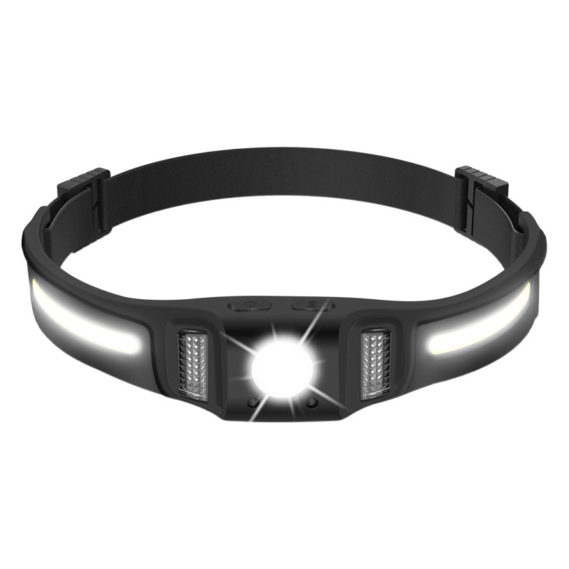 New Smart Sensor Headlight Cob Silicone Headlight for Night Fishing and Cycling Lightweight Integrated Strong Light Headlight