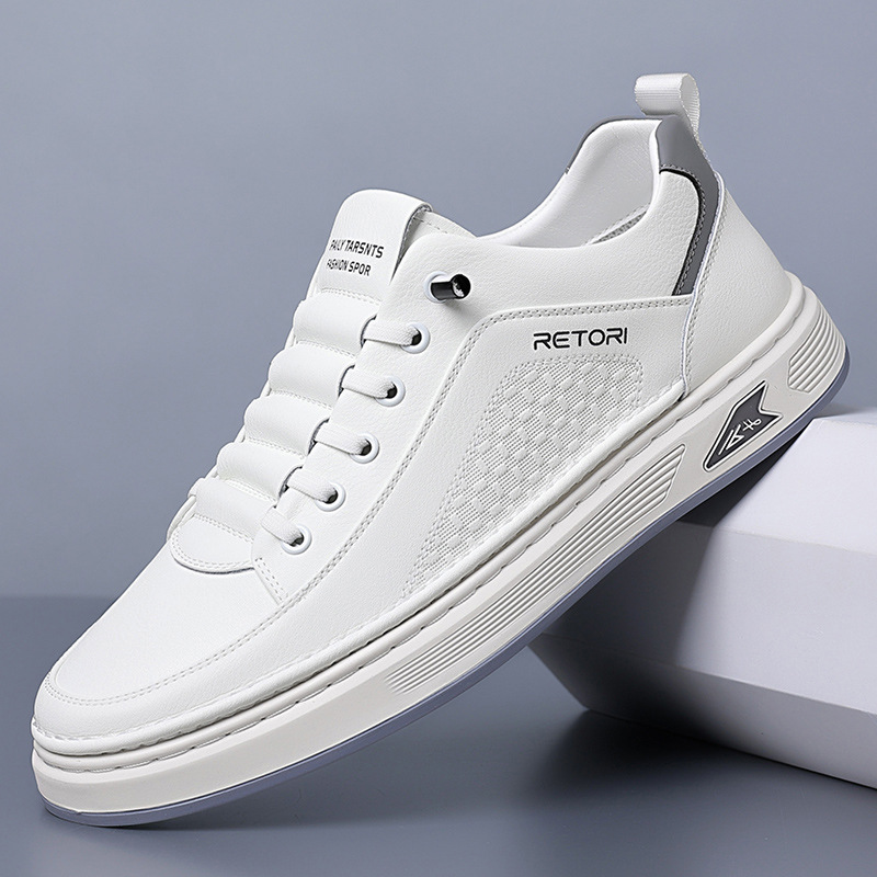 2025 Autumn/Winter New Soft Leather Slip-On Men's Shoes Cross-Border Soft Sole Trendy Versatile Daily Casual Leather Shoes Sneakers Wholesale