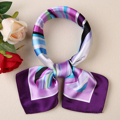 Picture of Small Square Scarf Korean Professional Silks and Satins Versatile Bank Stewardess Train Member Business Fashion Decorative Women's Scarf
