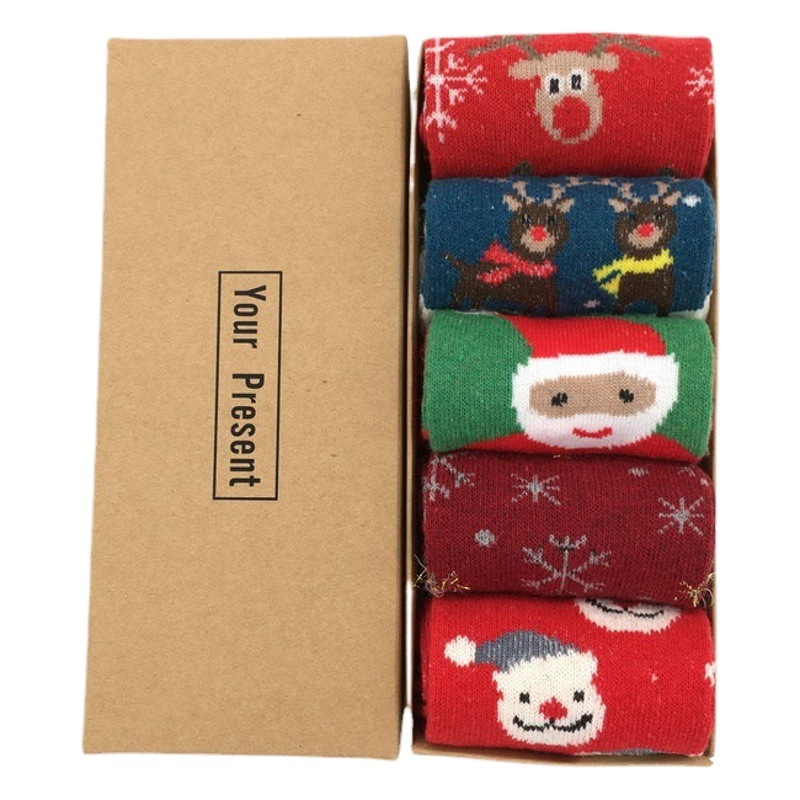 Wool Socks Boxed Winter Warm Socks for Women Thickeneded Mid-Calf Gift Box Socks Men's Wool Socks Boxed