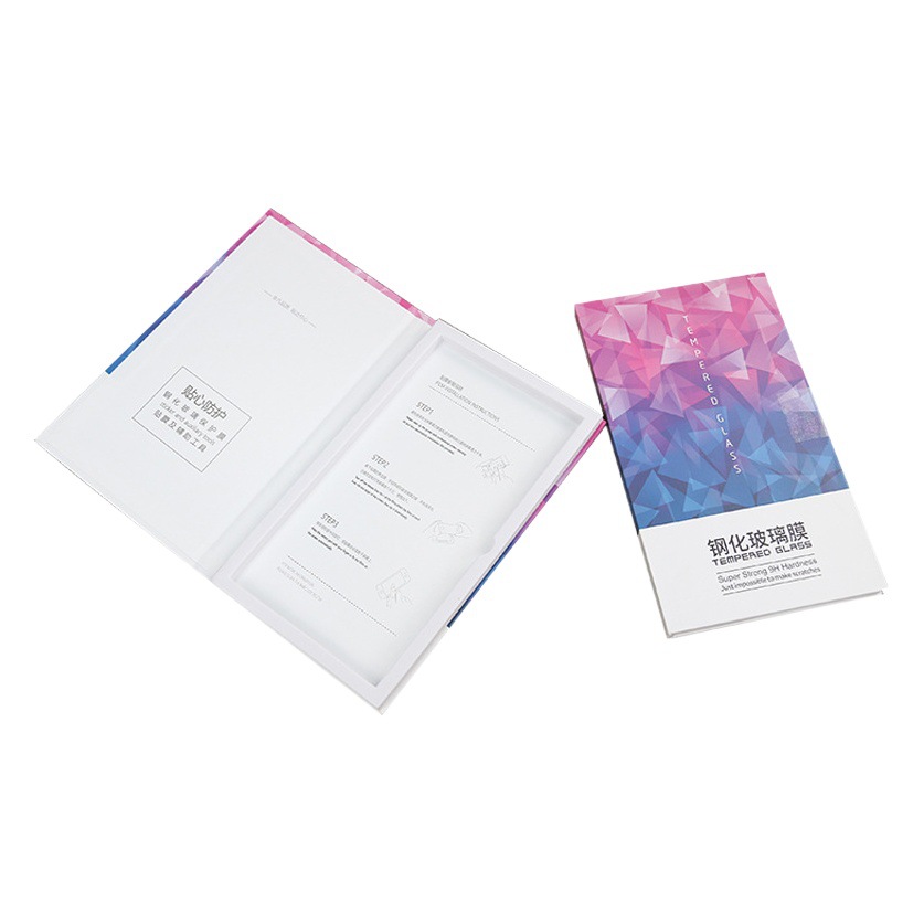 SOURCE Manufacturers large number in stock tempered film packaging box book box customized mobile phone packaging tempered film packaging
