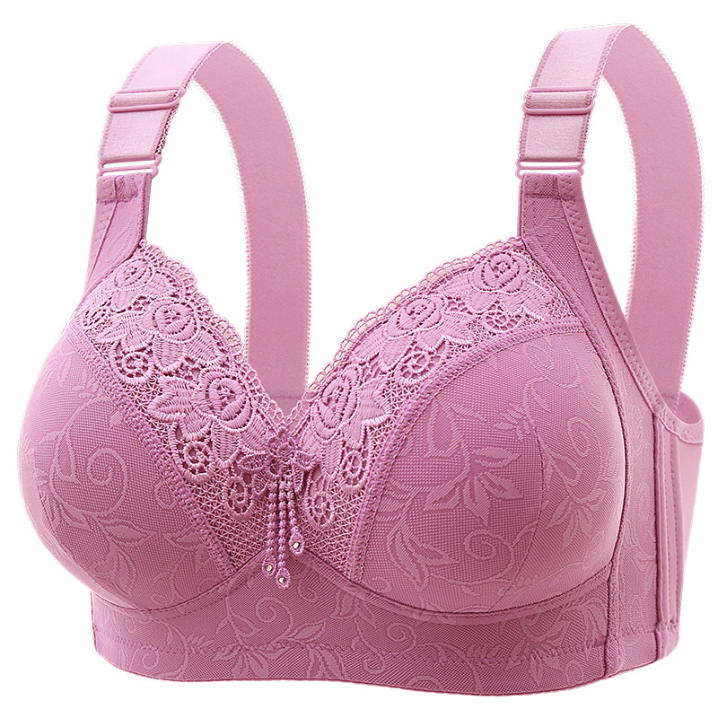 Factory Outlet Cross-border New Year of Life Big Red Lace plus size Underwear No Steel Ring Thin Cup Bra
