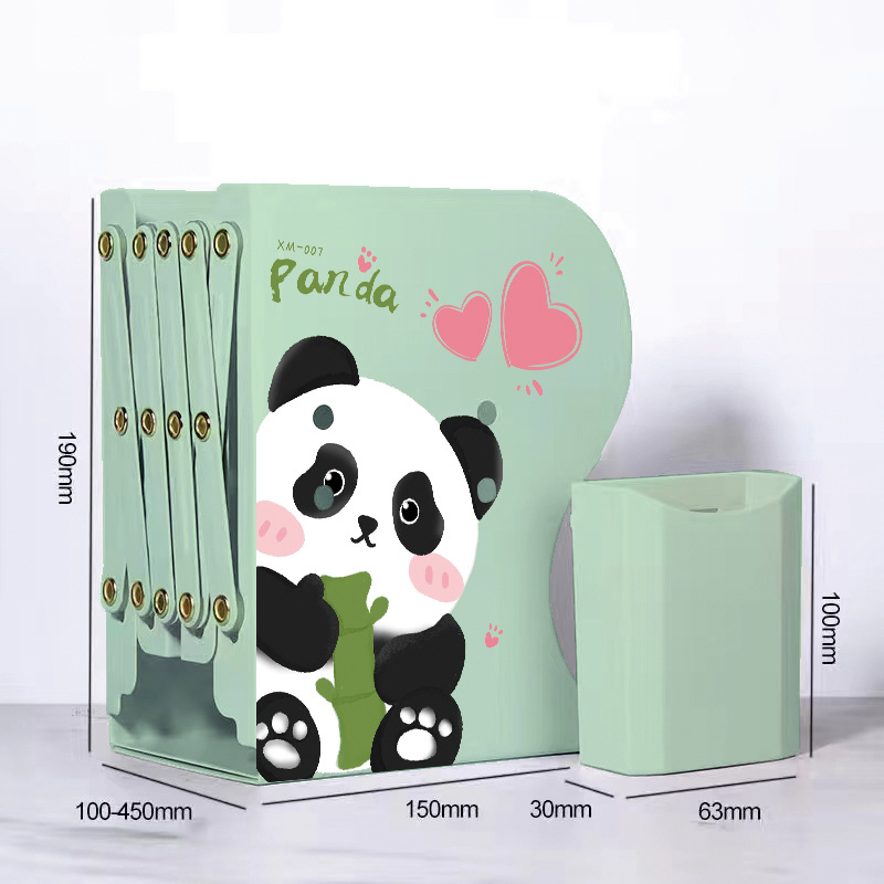 Picture of Bookshelf large capacity thickened simple fixed Book student desk storage rack with pen holder retractable book stand batch