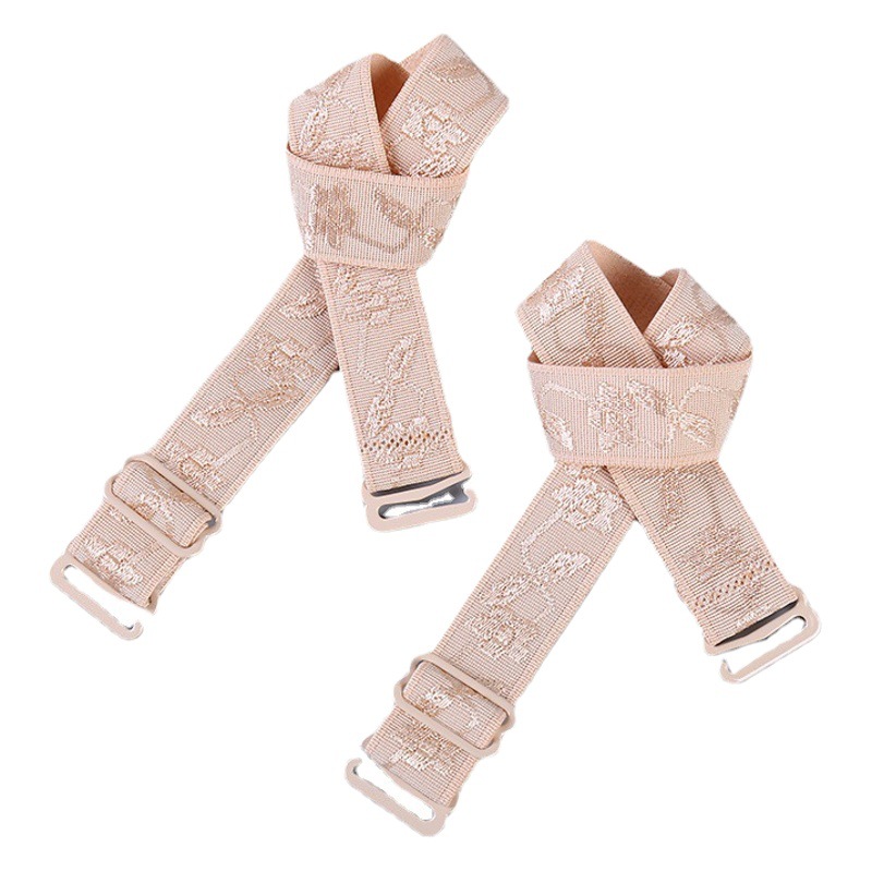 Cross-border 1.5cm Jacquard Cloth with Shoulder Strap Women's Lengthen Buckle Underwear Accessories Shoulder Strap Anti-slip Buckle Wholesale