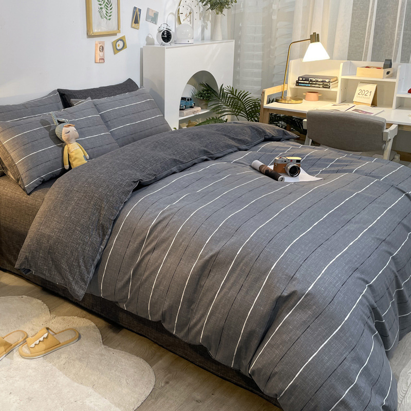 Picture of Nantong bed four-piece cotton sheet Nordic style 100 cotton four-piece set three-piece set Wholesale