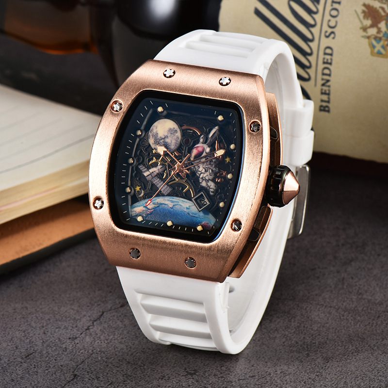 Picture of Factory wholesale foreign trade new barrel-shaped space astronaut luminous hollow tourbillon fashion men's wrist watch