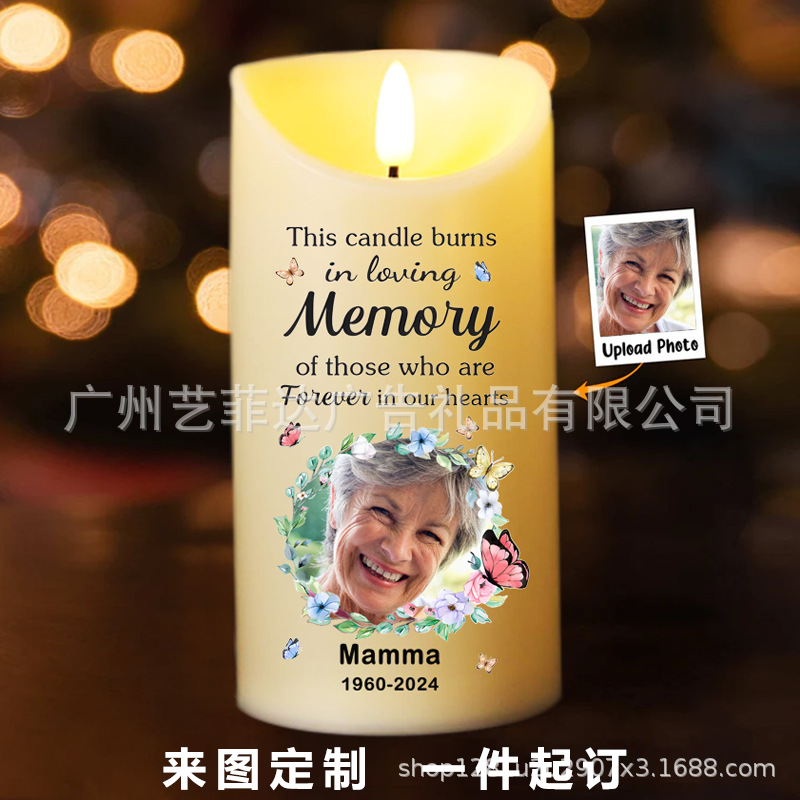 Cross-border personalized photo LED candle lamp creative crystal birthday electronic candle lamp