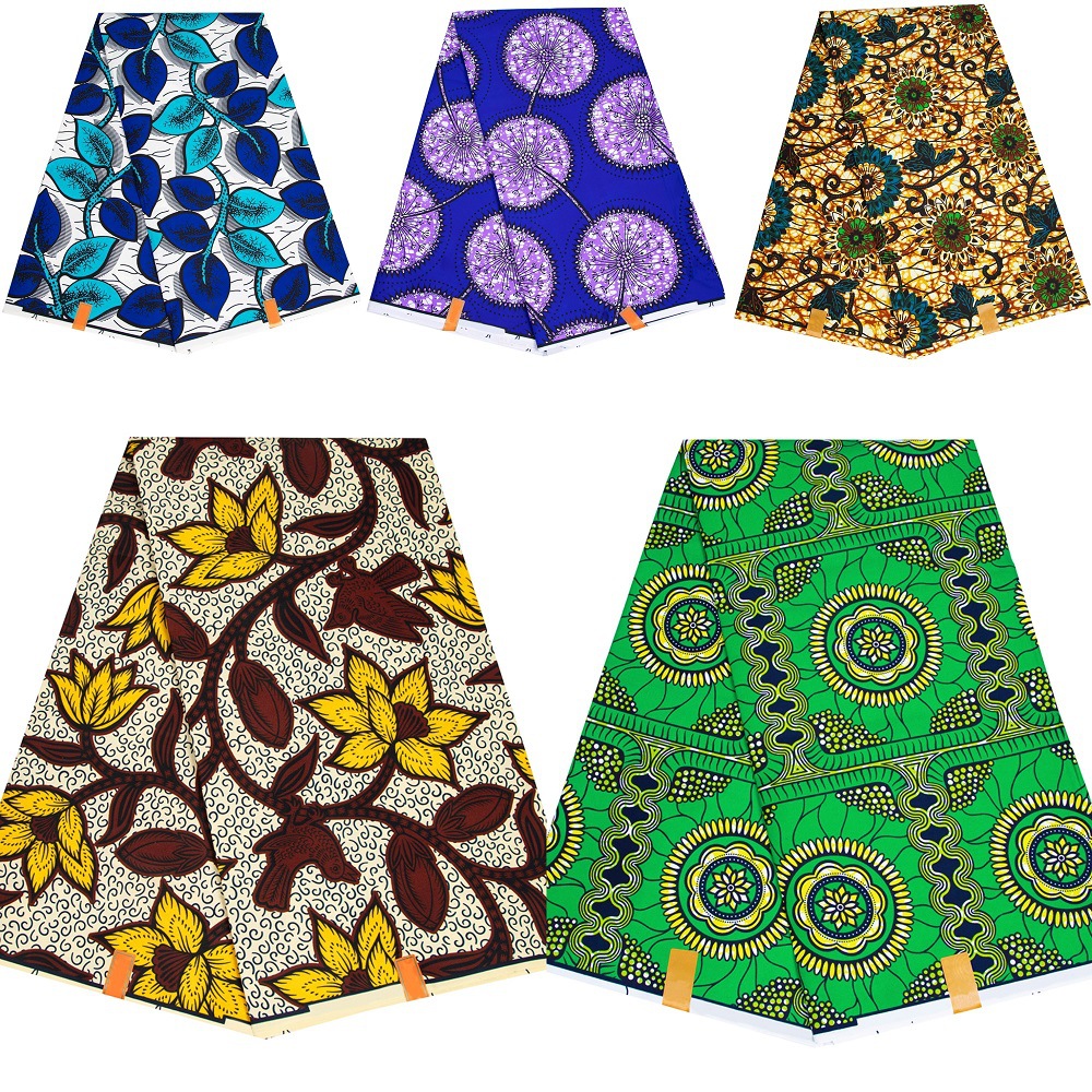 Amazon Supply African Printed Batik Fabric Dress Clothing Fabric Ankara Ethnic DIY Fabric