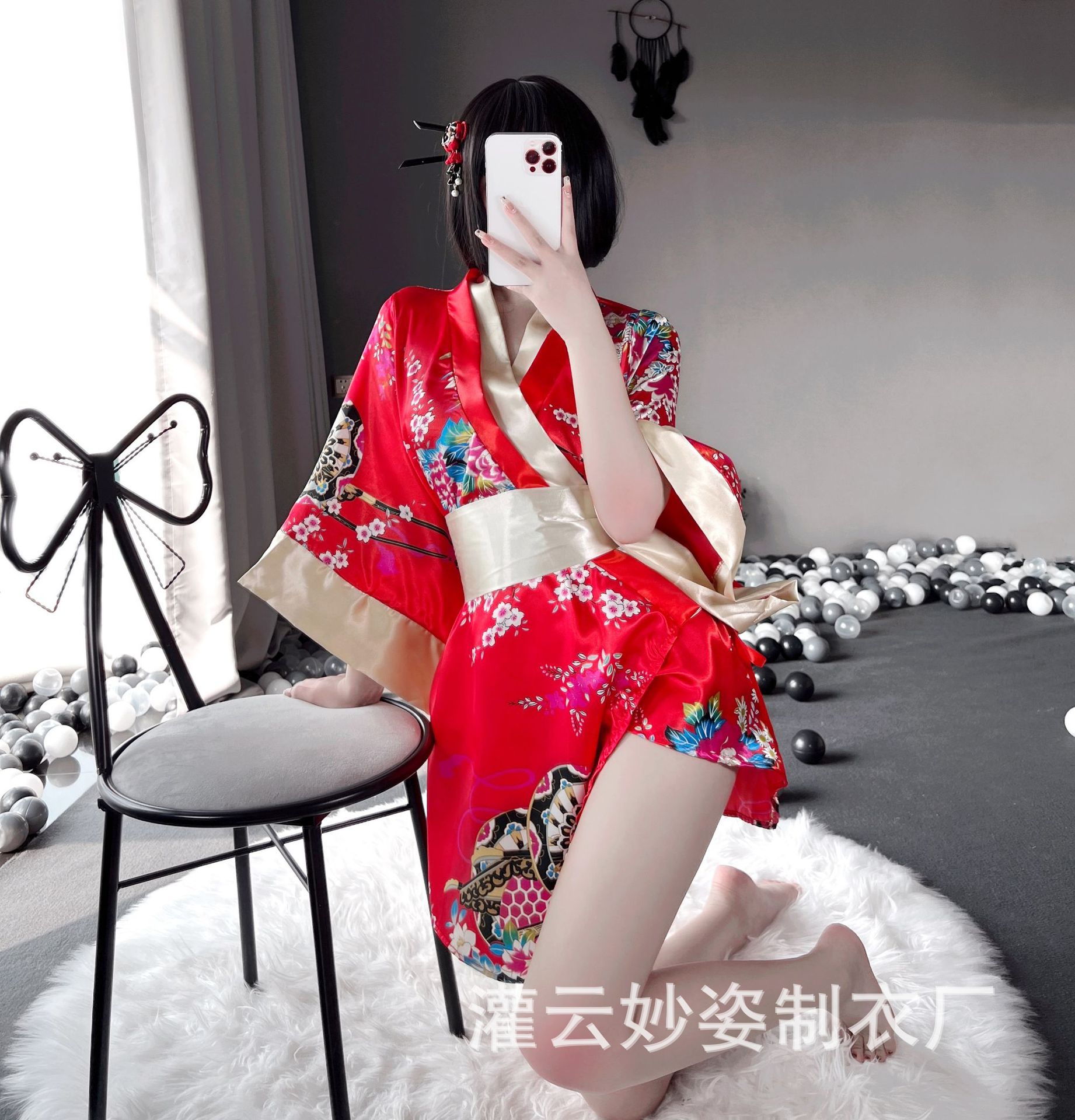 Sansheng Yin's New Japanese-Style Kimono Temptation Sexy Lingerie Cute and Playful Role-Playing Suit 1006