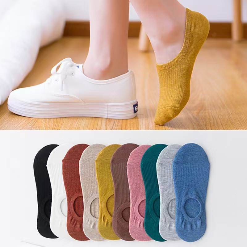 Picture of Socks Men's Summer Solid Color Black and White Grey Boat Socks Unisex Low Mouth Breathable Short Socks Low Top Socks