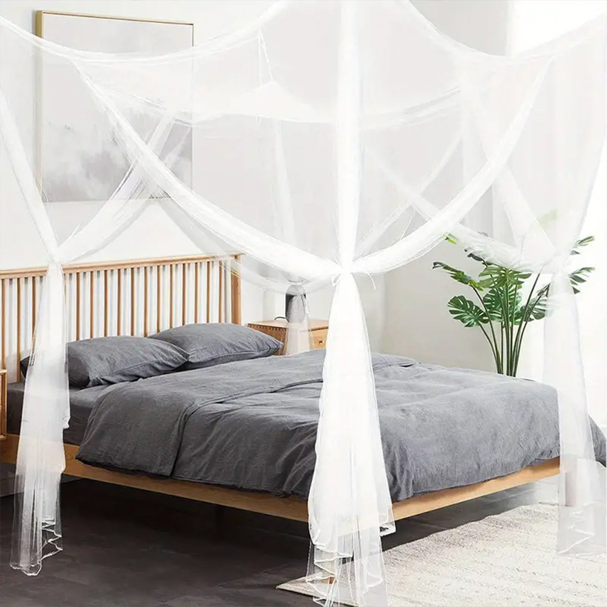 Picture of Square Mosquito Net, Simple Enlarged Four-Door Mosquito Net, Square Top Mosquito Net, Ultra-High Outdoor Mosquito Net to Prevent Mosquitoes