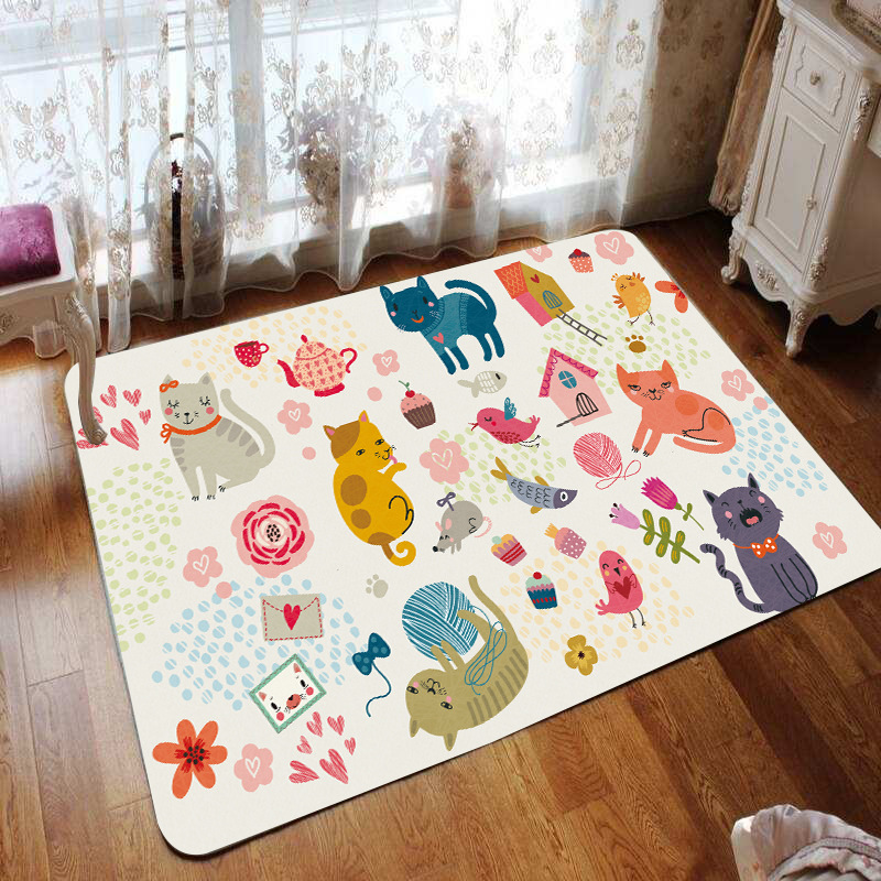 Anime Creative Children's Floor Mat 3D Digital Printing Carpet Cartoon Doormat Baby Crawling Mat Non-Slip Parent-Kids