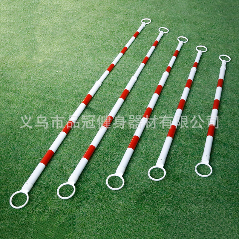 Picture of Sign pole snake-shaped winding pole warning pole foot flagpole red and white telescopic pole crossbar football training equipment
