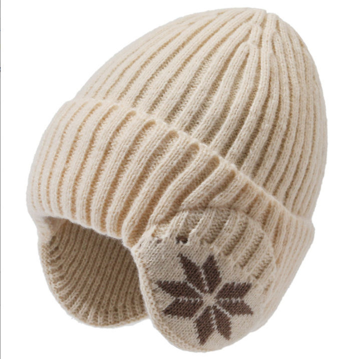 Picture of Hat men's winter warm knitted hat winter cycling fleece-lined ear protection wool hat scarf men's youth pullover hat