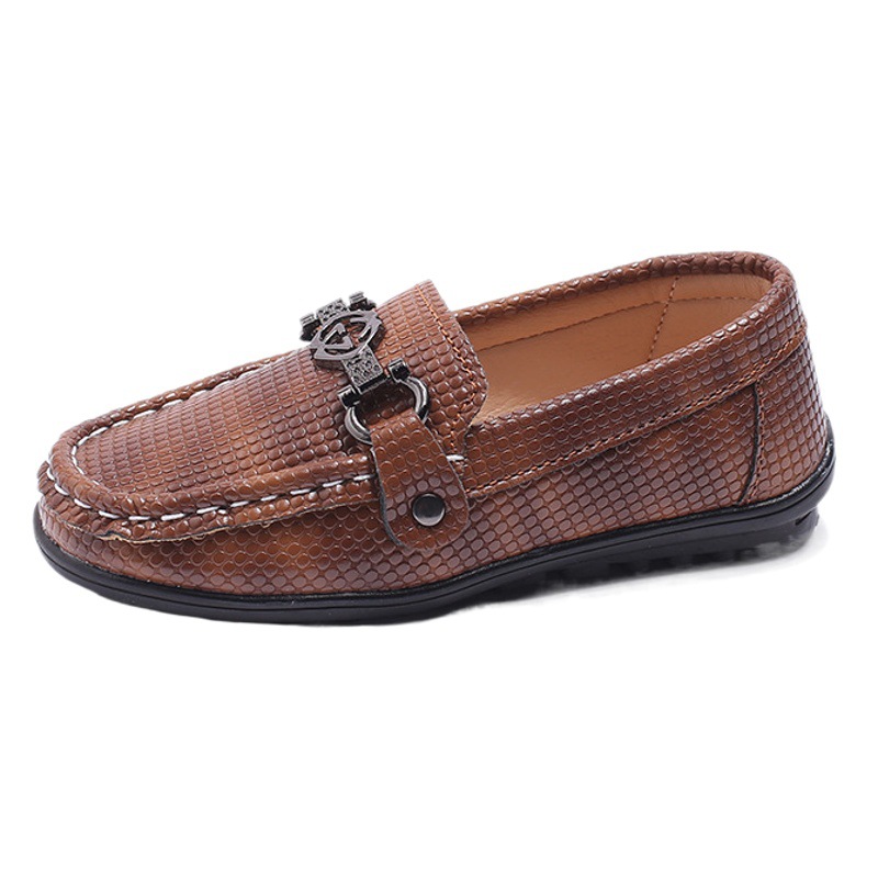 Girls' Doudou Shoes 2025 Autumn New Children's Shoes Single Shoes Boys Soft Sole Slip-On Fashion Small Leather Shoes Trbottomy