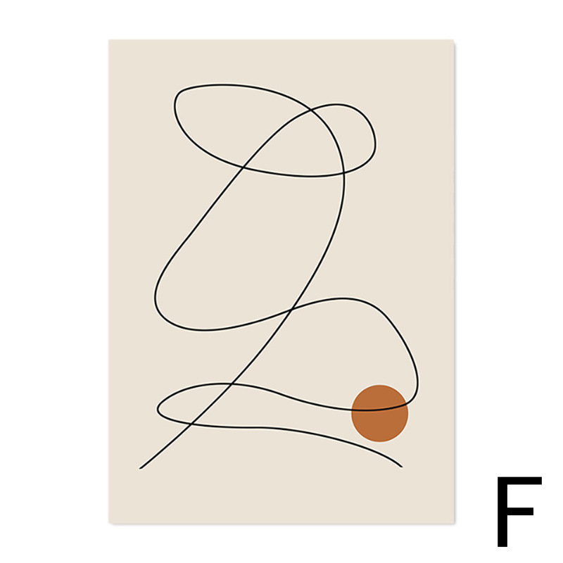 Picture of Modern Nordic simple abstract black line geometric poster bedroom living room decoration hanging painting frameless painting wholesale