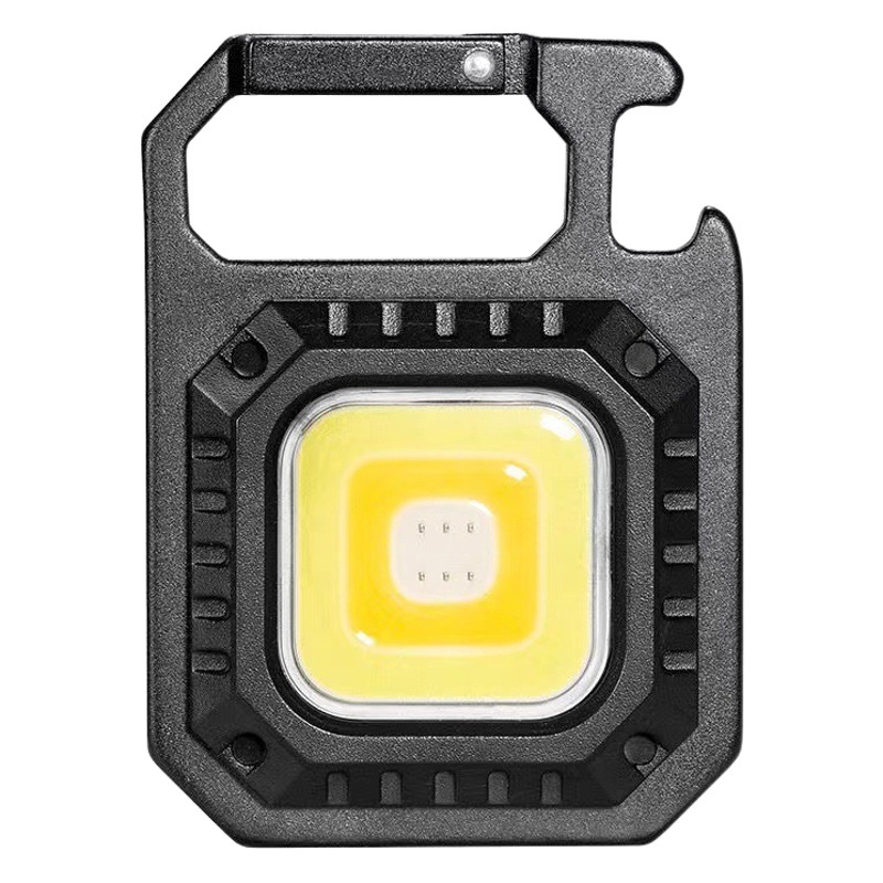Flashlight keychain light strong light portable Searchlight rechargeable Pocket magnetic portable running three light sources electric display