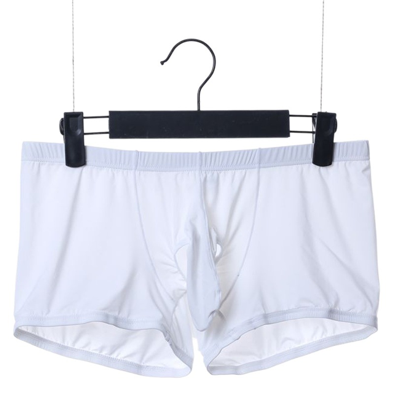 Men's Ice Silk Elephant Nose Sexy JJ Convex Egg Grab Egg Separate Boxer Panties