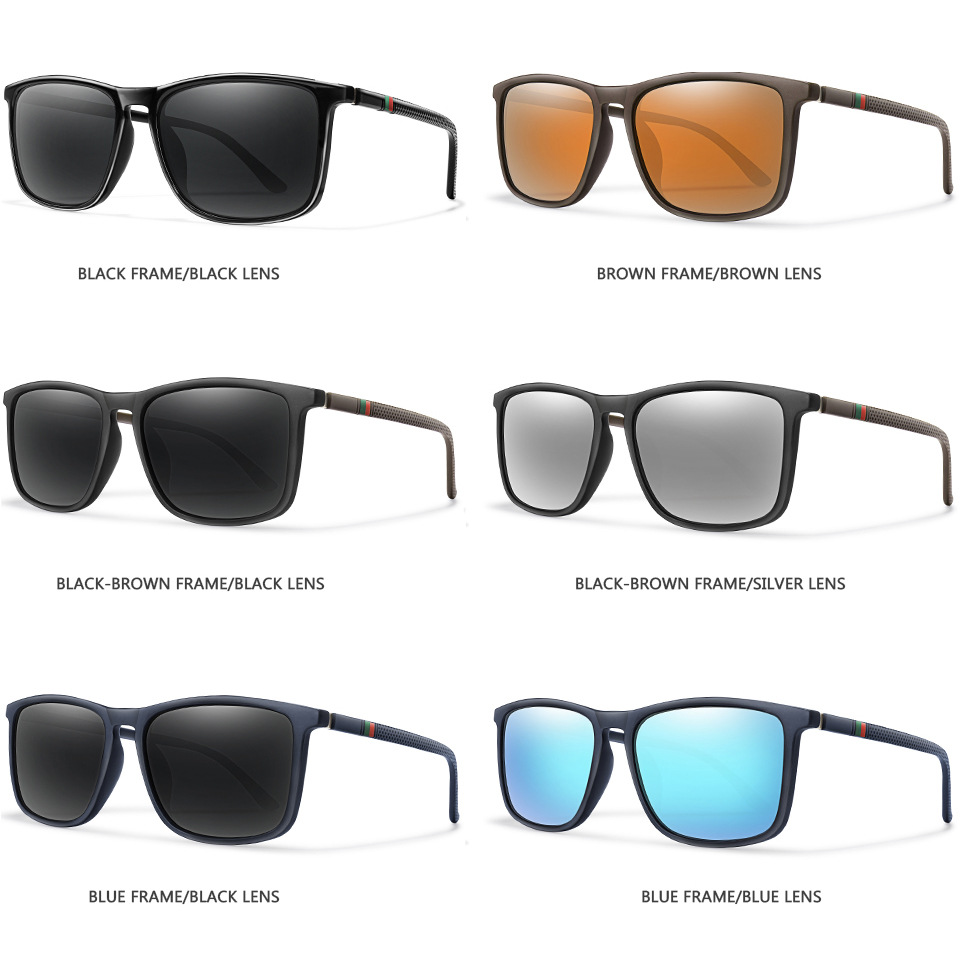 Picture of AliExpress wish shrimp skin popular polarized sunglasses square large frame classic glasses men and women driving fishing sunglasses