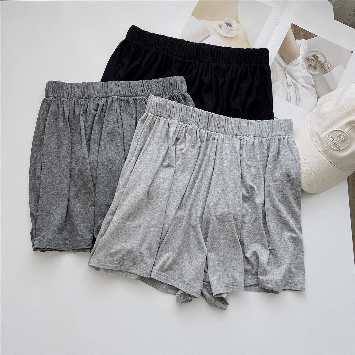 Modal Shorts Women's Summer High Waist Loose Dagging Casual Wide Leg Home Sports Fitness Running Yoga Pants Thin