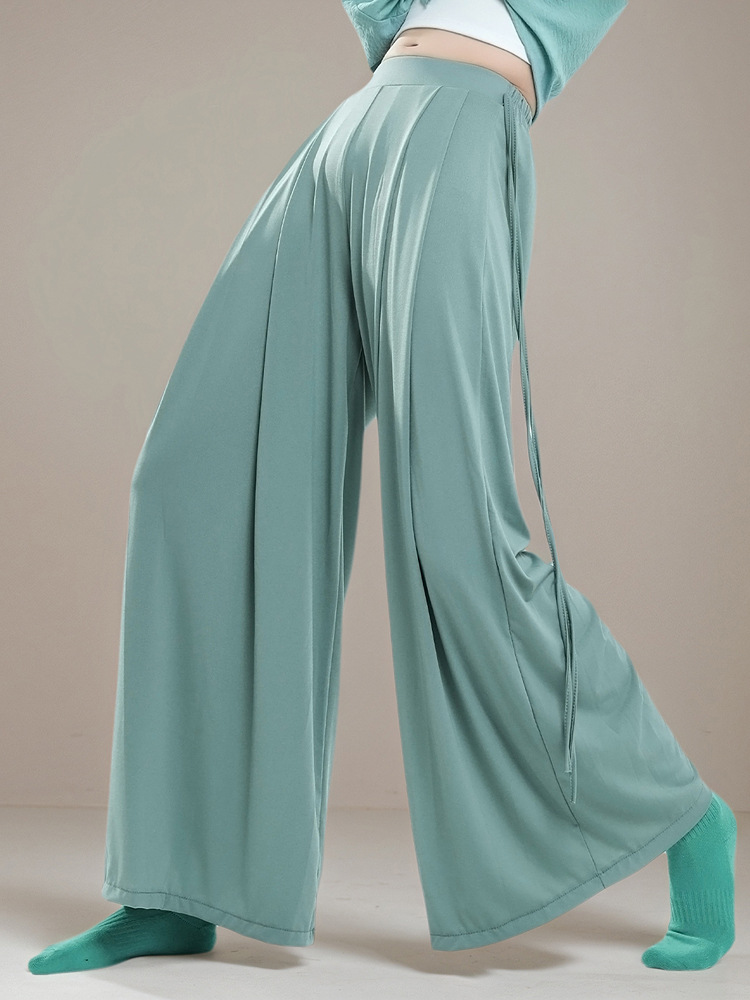 Classical dance practice uniforms, women's lace-up loose wide-leg pants, modern dance, ethnic dance, figure dance practice attire