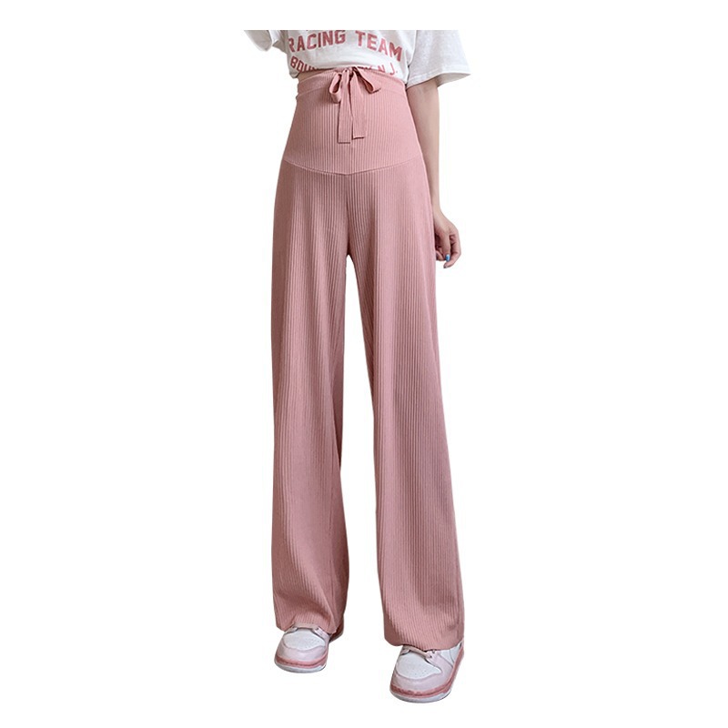 Picture of 2024 Spring and Summer Straight Leg Pants Breathable Ice Silk Thin Trousers Pregnant Women's Wide Leg Pants Loose Dosing Casual Pants