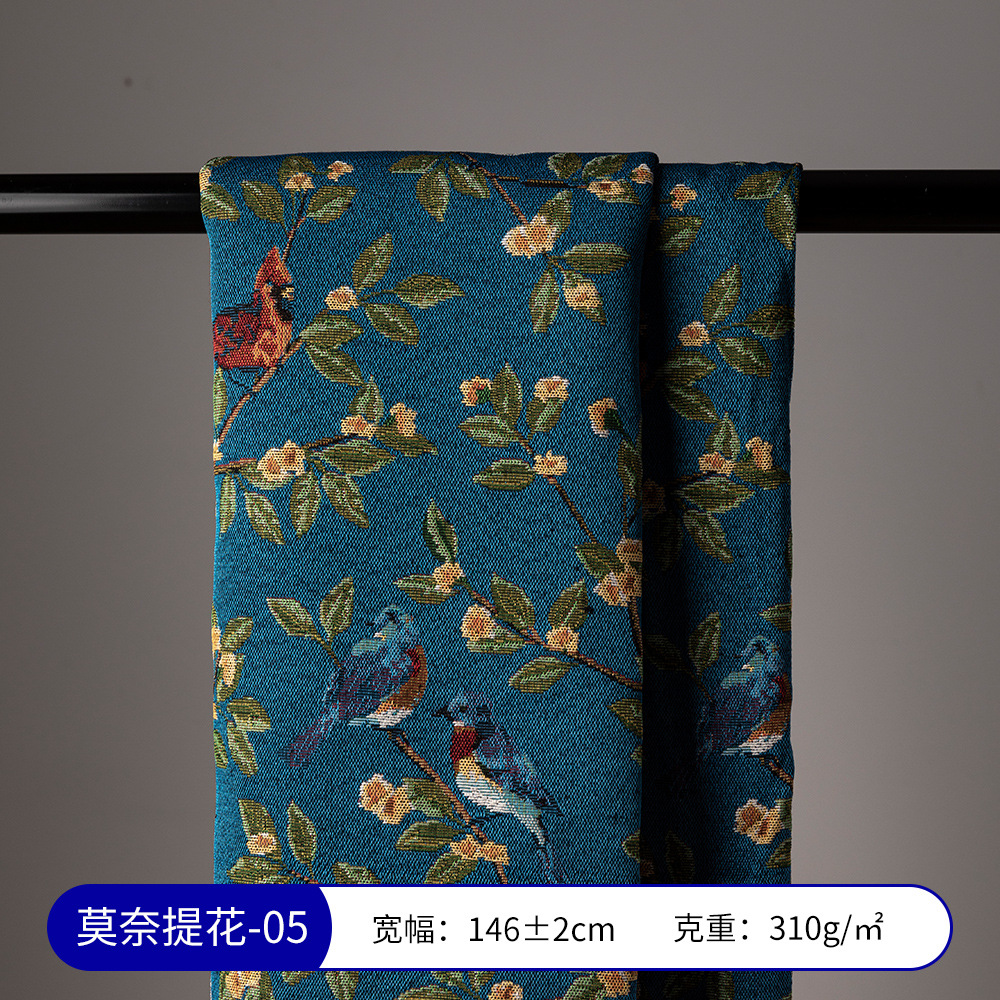 Picture of Monet Oil Painting Jacquard Fabric Handmade DIY Tablecloth Pillow Bag Skirt Clothing Designer Fabric Sofa Fabric