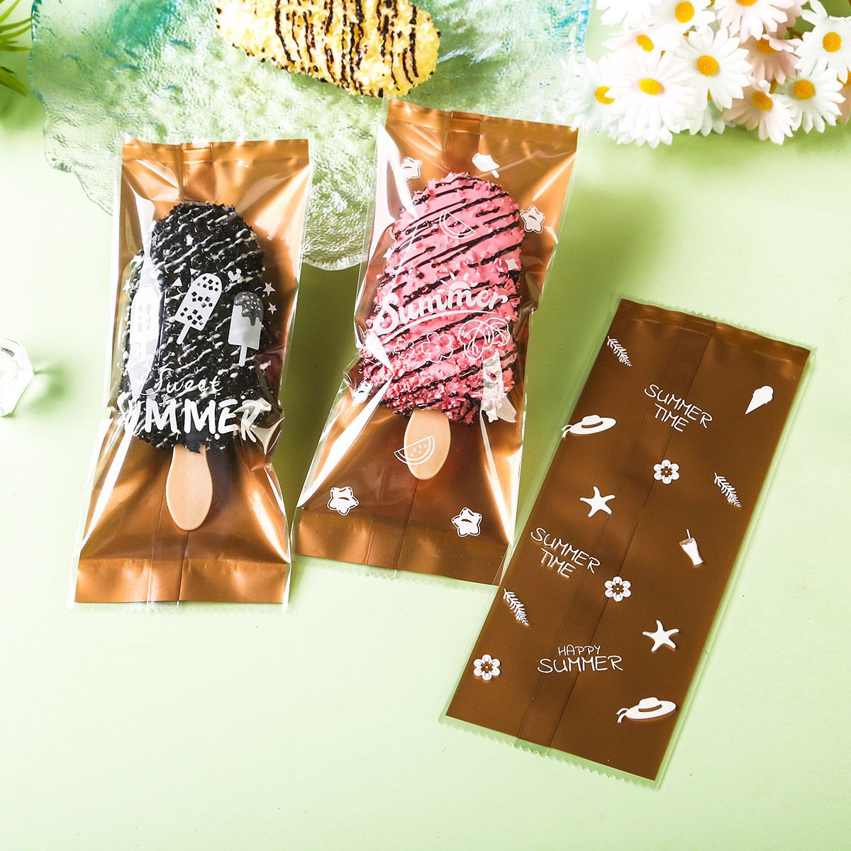 Customized Transparent Ice Cream Packaging Bag Cartoon Summer Ice Cream Bag Handmade Kidsren's Popsicle Popsicle Machine Sealing Bag