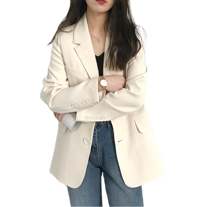 Elegant Commuter Style Small Suit Jacket Women's 2025 Korean Style Spring and Autumn Chic Casual Loose Long-sleeved Suit Top
