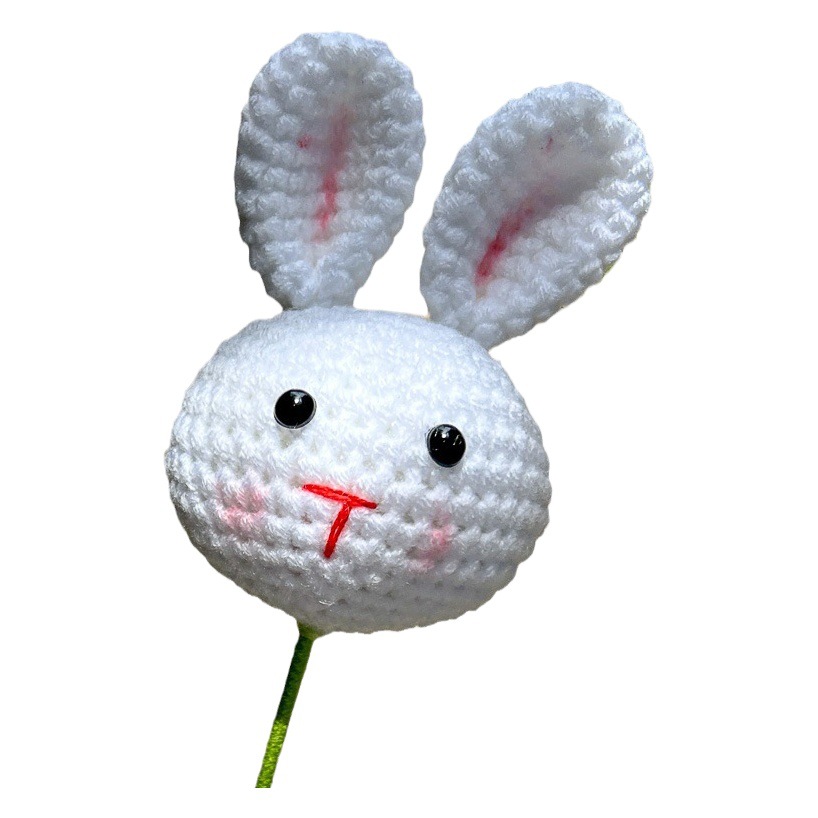 Wool handmade rabbit finished crochet crochet bouquet stall wholesale graduation gift to send girlfriends creative eternal flowers