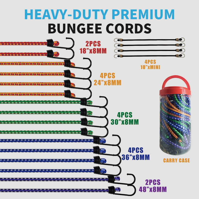 Cross-border best-selling various styles of luggage rope bundle rope sets, bucket fabric bag DIY high-quality rubber latex ropes