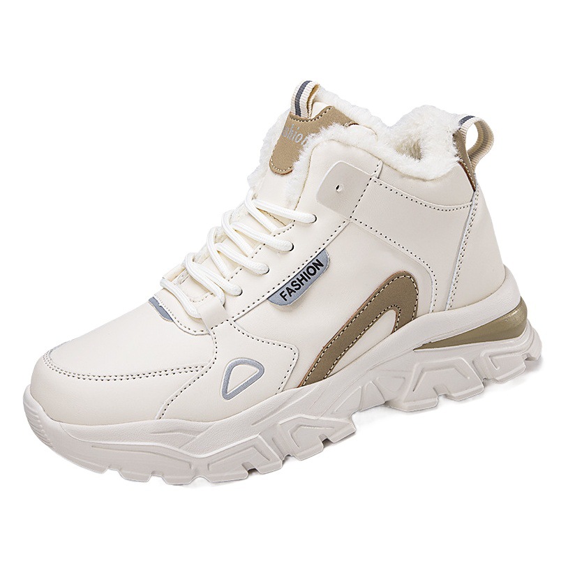 2023 autumn and winter new cross-border snow boots cotton-padded shoes women's fleece-lined thick bottom plus size fashion sports casual women's shoes