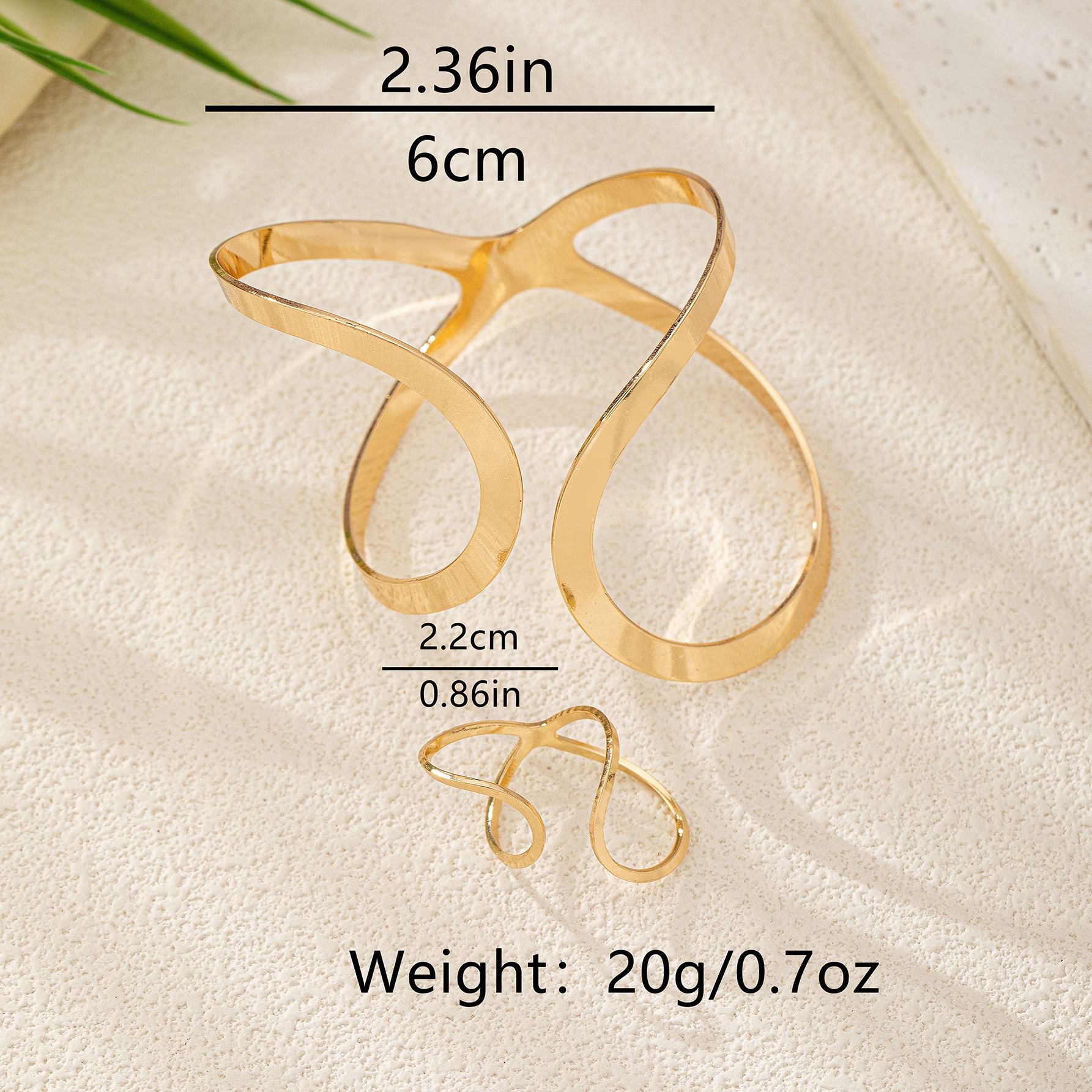 Picture of Europe and the United States cross-border 2 pieces fashion trend geometric irregular bracelet ring suit suitable for women's street party