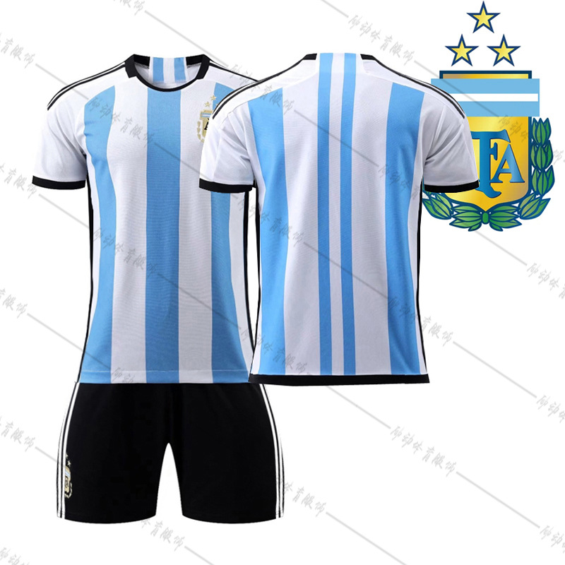 Picture of 2022 World Cup Champion Edition Argentina Home New Samsung Jersey Messi No. 10 Di Maria Football Jersey