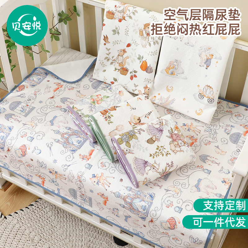 Baby antibacterial diaper pad breathable leak-proof baby mattress waterproof washable baby sheets 80*100CM