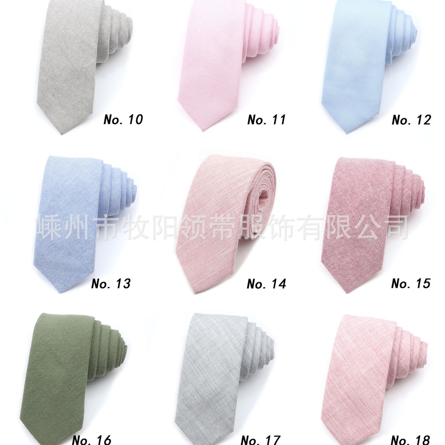 Picture of Cotton and linen tie men's tie casual fashion tie 18 color 6cm ultra narrow tie spot