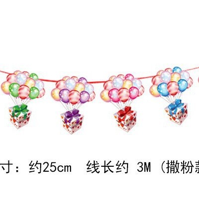 Picture of Christmas Decorations Christmas Pull Flag Hanging Flag Holiday Banner Party Decoration Paper Cartoon Christmas Pull Flower String Flag