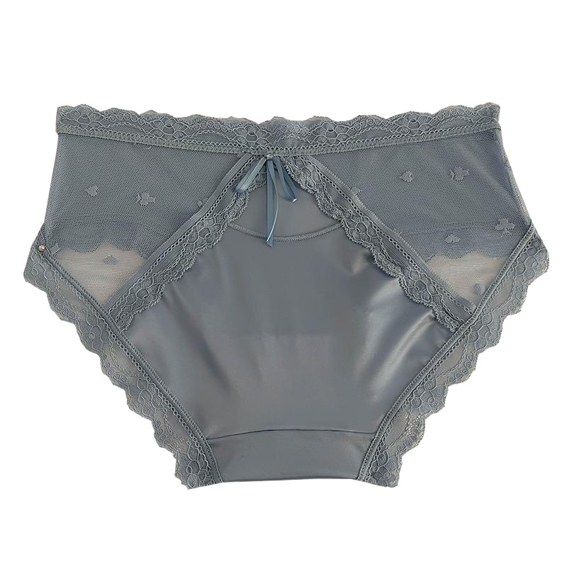 French Style Sexy Hollow-out Semi-transparent Lace Underwear Women's Soft Breathable Mid-waist Hip-lifting Cotton Crotch Women's Trip