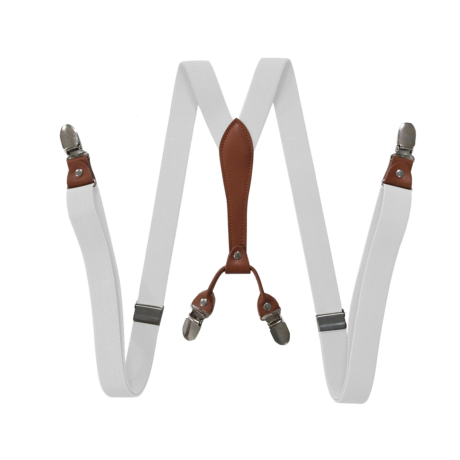 Picture of Cross-border supply 2.5cm adult 4-clip loose elastic suspenders for men and women elastic strap clip leather head