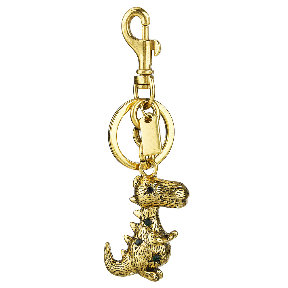 Newly Launched Metal Dinosaur Keychain Two-Color Jewelry Car Keychain Women's Bag Accessories Pendant Cross-Border Wholesale