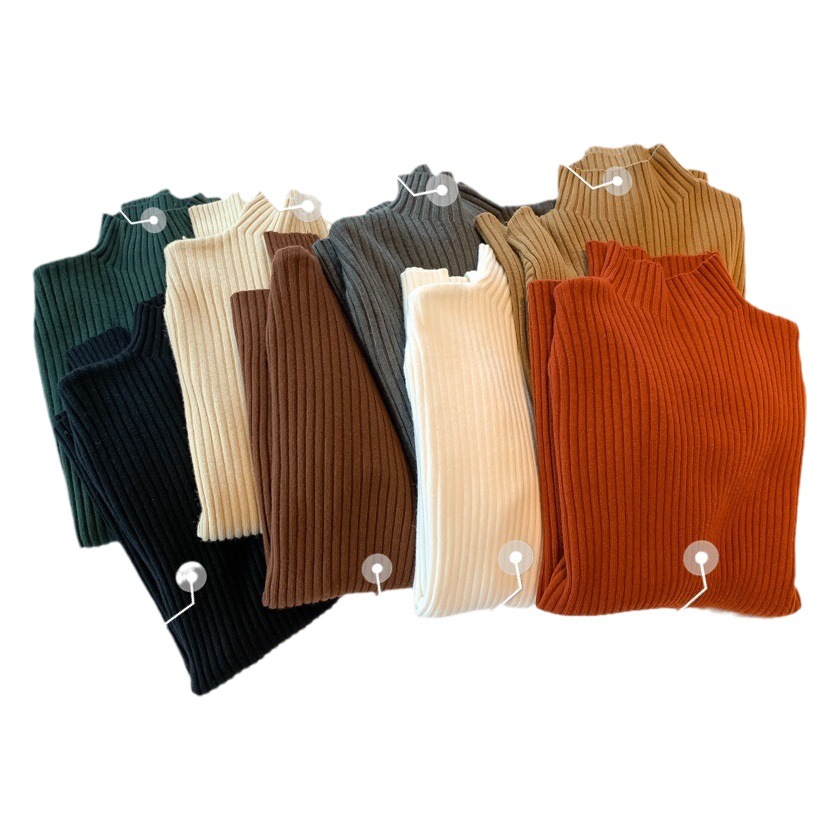 Women's half turtleneck outer sweater bottoming shirt autumn and winter New 2023 Western style thickened slim fit all-match sweater