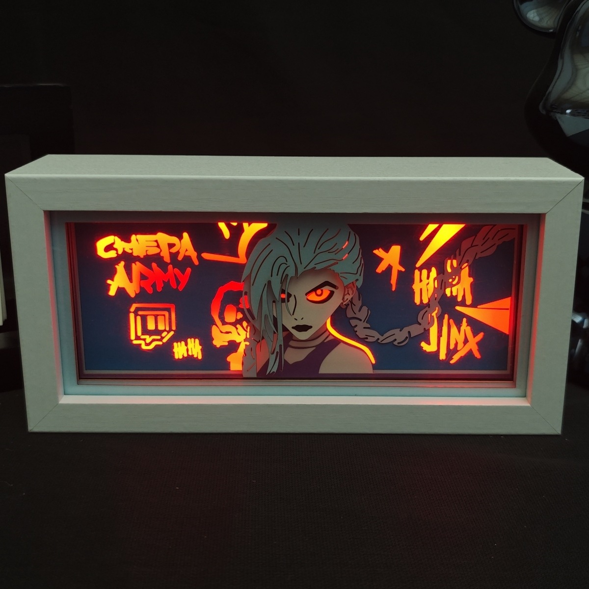 Factory Outlet Hero League Jinke Animation Peripheral Paper Carving Lamp Paper-cut Photo Frame Lamp Birthday Gift Ornaments