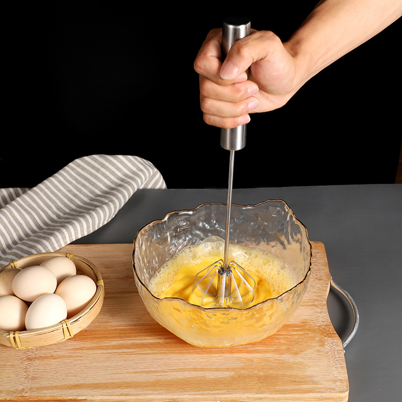 Picture of Baking tools egg beater stainless steel bold blender semi-automatic egg beater manual Mini Silicone dispenser